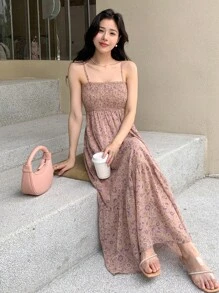 DAZY 碎花荷葉邊吊帶連衣裙 - 彩色 - 查看 7