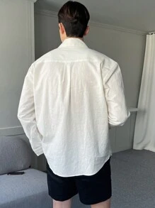 DAZY Men Solid Button Up Shirt - White - View 2