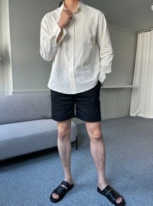 DAZY Men Solid Button Up Shirt - White - View 7