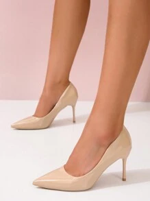 Frauen spitzer Zehenpartie, Stöckelschuhe mit , Elegant Outdoor Beige Pumps mit hohem Absatz,