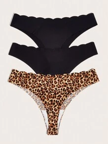 3 cái/bộ Của phụ nữ Liền mạch Arc Cạnh Quần lót Thong Quần lót không đường may - Nhiều màu - Xem 2