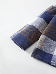 SHEIN Chàng trai trẻ In kẻ sọc Áo sơ mi & Quần - Nhiều màu - Xem 5