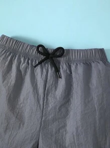 SHEIN Bộ 2 quần short nylon màu trơn dáng rộng cho bé trai, thích hợp mặc mùa hè. - Nhiều màu - Xem 4