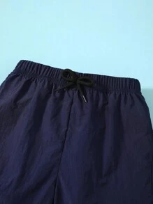 SHEIN Bộ 2 quần short nylon màu trơn dáng rộng cho bé trai, thích hợp mặc mùa hè. - Nhiều màu - Xem 5