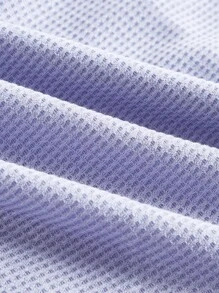 SHEIN ICON Áo nữ Bất đối xứng Dây kéo Xù nhỏ Xù Chia màu trơn Giải trí - Màu xanh lam - Xem 3