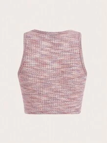 SHEIN ICON 星星補丁貼背心上衣 - 藕粉色 - 查看 2