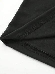 1pc Bear And Letter Graphic Tee - Black - View 6