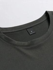 Men Mountain & Letter Graphic Tee - Dark Grey - View 6