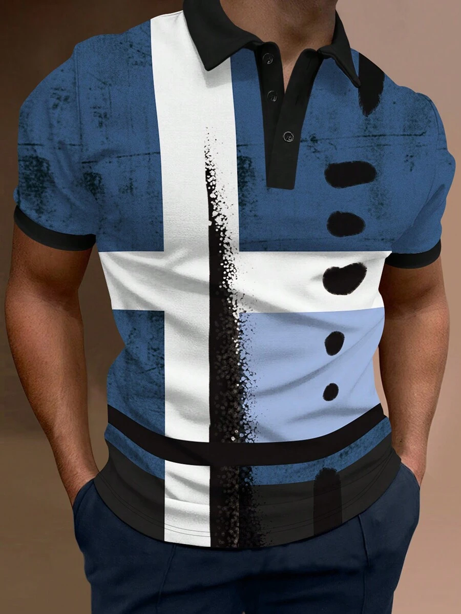 Manfinity LEGND 男士撞色POLO衫 - 彩色 - 查看 1