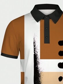 Manfinity LEGND Áo thun có cổ Nam Nút Khối Màu Giải trí - Nhiều màu - Xem 3