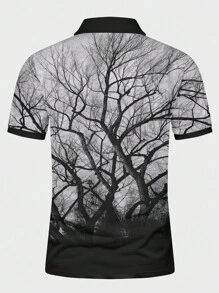 Manfinity Roughcore Áo thun có cổ Nam Nút Nút phía trước Thực vật Giải trí - Nhiều màu - Xem 2