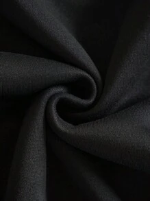 Manfinity Roghcode Men Plus Slogan & Floral Graphic Drawstring Hoodie - Black - View 4