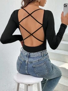 SHEIN Essnce T-shirt Dos-Nu Croisé