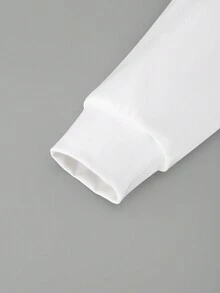 SHEIN 小男童字母圖案雙色半拉鏈運動衫