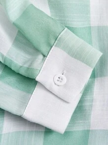 SHEIN Tween Girl Buffalo Plaid Print Shirt & Shorts - Multicolor - View 6