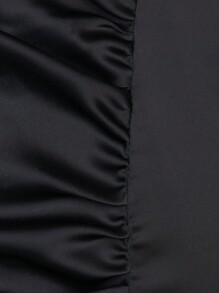 SHEIN BAE Button Front Backless Halter Neck Satin Dress