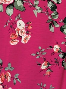 SHEIN LUNE Áo hai dây họa tiết ren guipure in hoa Áo thun họa tiết cho nữ - Màu Hồng Tươi - Xem 5