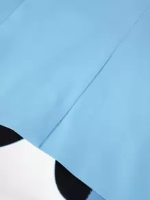 CLOUDSTYLE Men Contrast Panel Shawl Collar Blazer & Trousers - Baby Blue - View 9