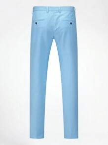 CLOUDSTYLE Men Contrast Panel Shawl Collar Blazer & Trousers - Baby Blue - View 10
