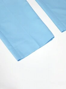 CLOUDSTYLE Men Contrast Panel Shawl Collar Blazer & Trousers - Baby Blue - View 14