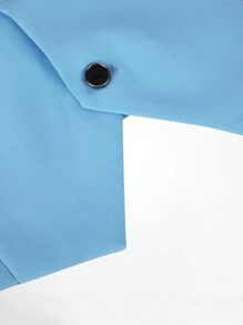 CLOUDSTYLE Men Contrast Panel Shawl Collar Blazer & Trousers - Baby Blue - View 17