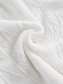 SHEIN MOD 素色麻花編織背心上衣 - 白色 - 查看 3