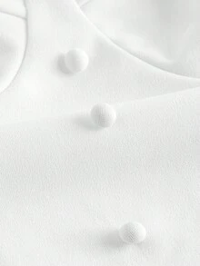 SHEIN MOD Áo thun crop tay bồng cổ tim - trắng - Xem 4