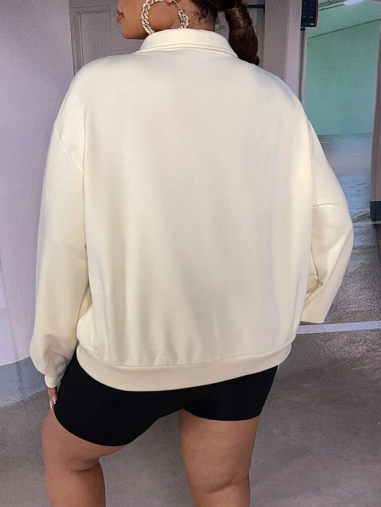 Plus Flap Pocket Drop Shoulder Sweatshirt