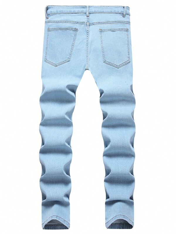 Manfinity EMRG Men Cotton Letter Graphic Ripped Jeans SHEIN UK