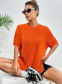 SHEIN EZwear Solid Drop Shoulder Tee