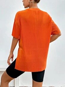 SHEIN EZwear Solid Drop Shoulder Tee