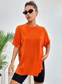 SHEIN EZwear Solid Drop Shoulder Tee
