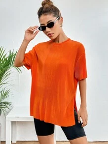 SHEIN EZwear Solid Drop Shoulder Tee