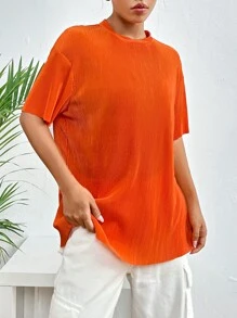 SHEIN EZwear Solid Drop Shoulder Tee