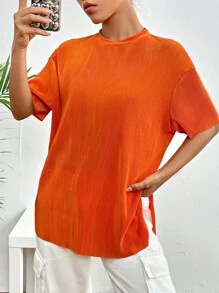 SHEIN EZwear Solid Drop Shoulder Tee