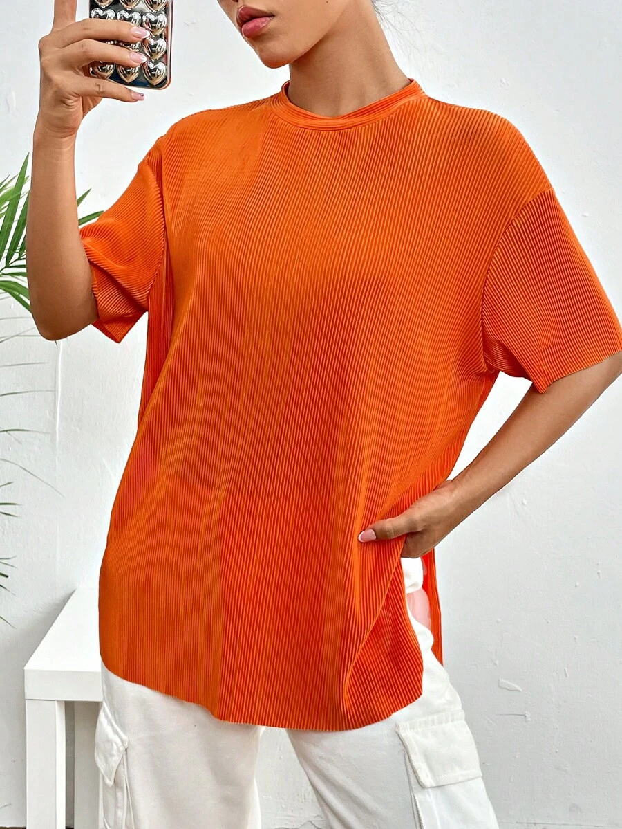 SHEIN EZwear Solid Drop Shoulder Tee