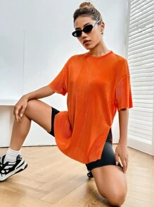 SHEIN EZwear Solid Drop Shoulder Tee