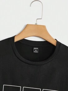 Manfinity BRENVOR Men Cotton Japanese Letter & Wave Print Tee, 2000s Style