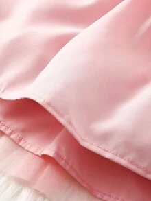SHEIN Váy lưới vá đơn giản mùa hè cho bé gái - Màu Hồng baby - Xem 3