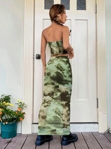 SHEIN EZwear 紮染抹胸上衣和半身裙 - 彩色 - 查看 2