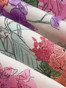 creationsbyanais In hoa Mặt trước xoắn Ống tay áo Đầm - Nhiều màu - Xem 3