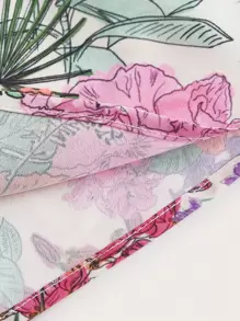 creationsbyanais In hoa Mặt trước xoắn Ống tay áo Đầm - Nhiều màu - Xem 4