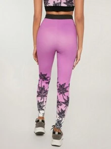 VARSITIE Quần Leggings Thể thao Nữ Tương phản ràng buộc Nhiệt đới - Nhiều màu - Xem 2