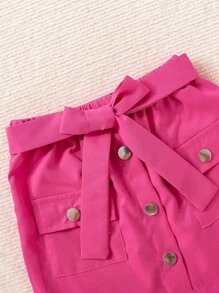 Trajes de dos piezas rosa estilo Y2k para bebé niña - Rosa Fucsia - Ver 4