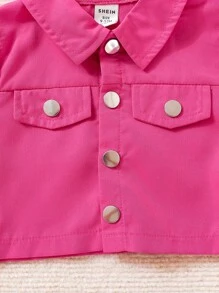 Trajes de dos piezas rosa estilo Y2k para bebé niña - Rosa Fucsia - Ver 6
