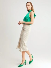 MOTF X Nour PREMIUM PYRAMID HEELED SLINGBACK PUMPS - Green - View 10