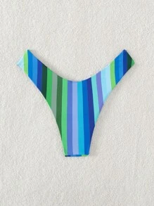 條紋印花泳衣下裝 - 彩色 - 查看 2