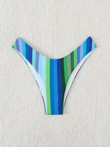 條紋印花泳衣下裝 - 彩色 - 查看 4