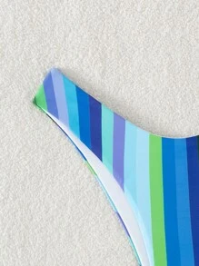 條紋印花泳衣下裝 - 彩色 - 查看 6