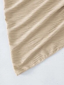 Swim SXY Summer Beach Solid Knot Side Cover Up Skirt - Apricot - View 4